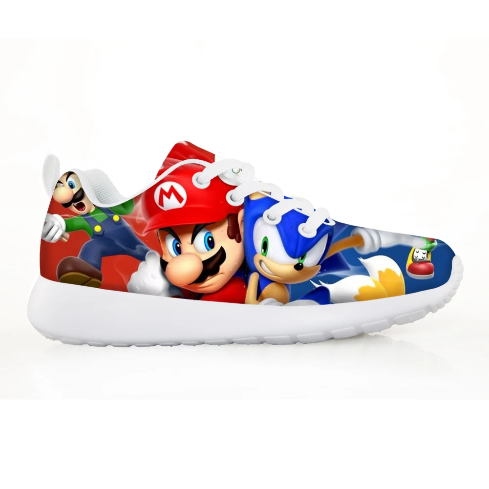 Lace-up Shoes Childrens Sonic Shoes Baby Kids Sneakers for Children Boys Girl Kids Mario Sonic Casual Flats Breath 2020 Fashion