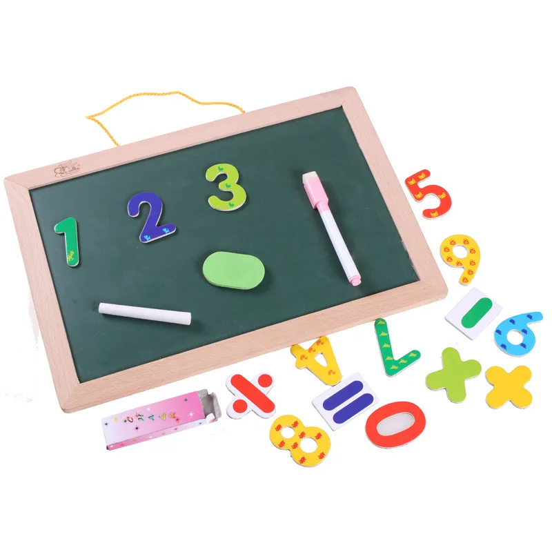 

Solid Wood Children Magnetic Drawing Board Wipable Whiteboard Chalk Small Blackboard Hanging Home Teaching Creative Drawing Boar