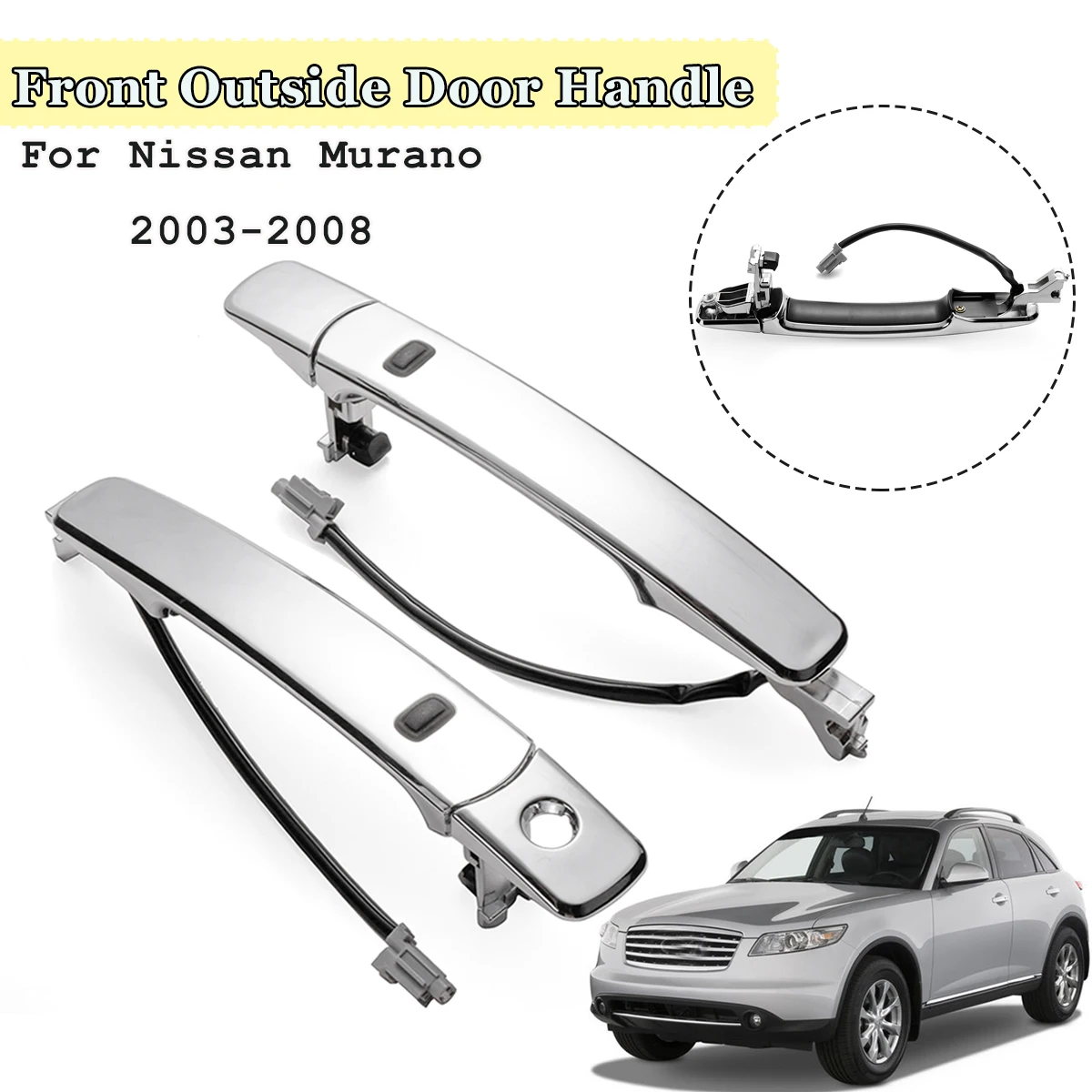 

1Pc Front Left / Right Outside Door Handle Smart Entry For Nissan Murano 2003 2004 2005 2008