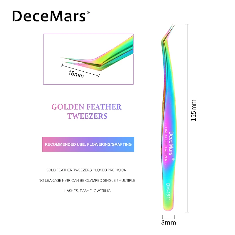 DeceMars DM-1911 для наращивания ресниц Пинцет для наращивания ресниц профессиональный Пинцет для наращивания ресниц инструменты из нержавеющей стали