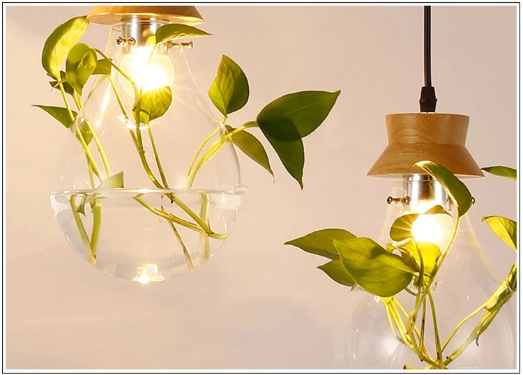 Modern Pastoral Design Plant pendant lights simple dining living room study cafe art decor glass hanglamp