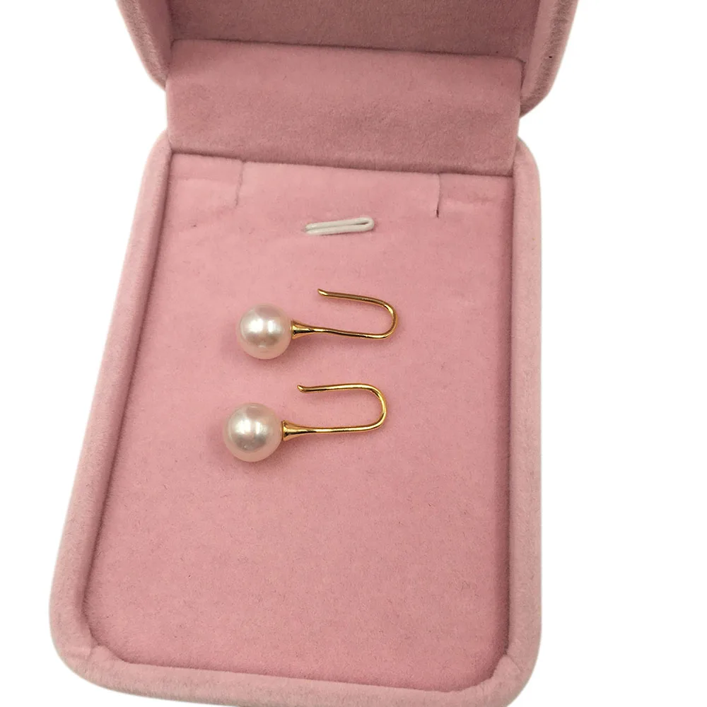 

100% real 925 silver perfect round pearl earring-- AAA 9-10 mm perfect round pearl,gold plated