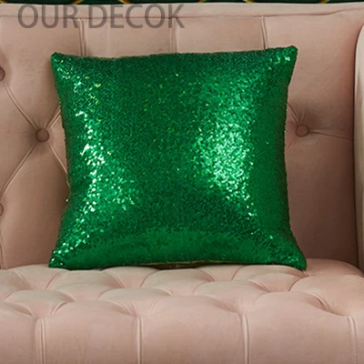 Luxurious Mermaid Glitter Sequin Cushion Cover - 40x40cm Decorative Throw Pillowcase