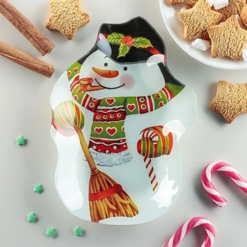 

Serving dish "Snowman with a pipe", 20 × 14.5 × 1.7 cm