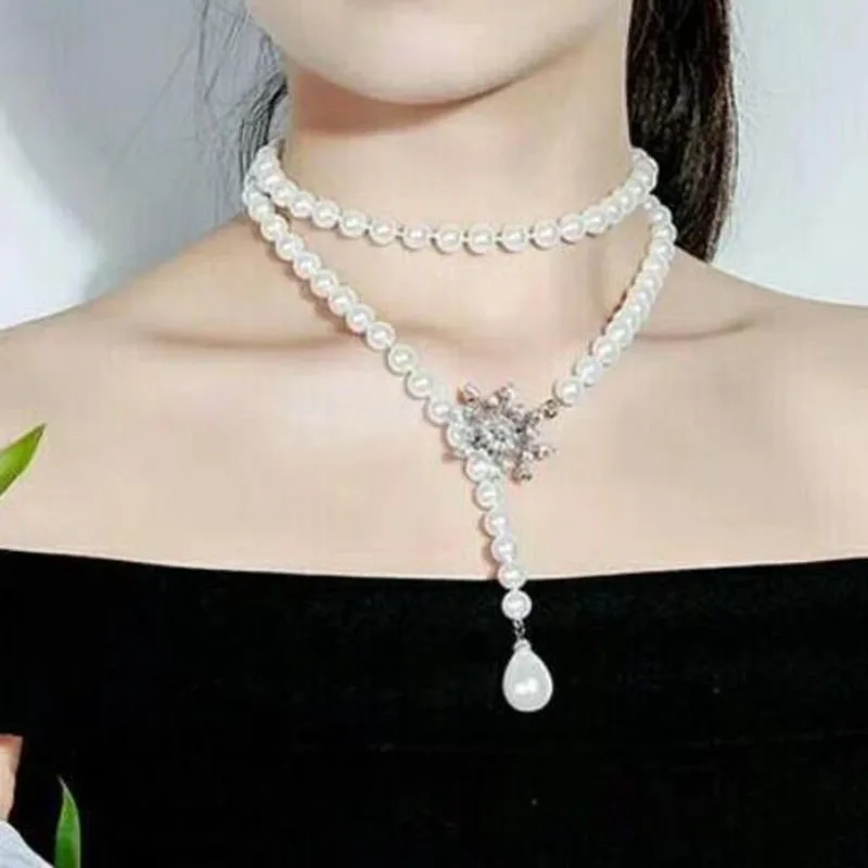 

free shipping >>>>noble jewelry 9-10mm Freshwater white pearl necklace