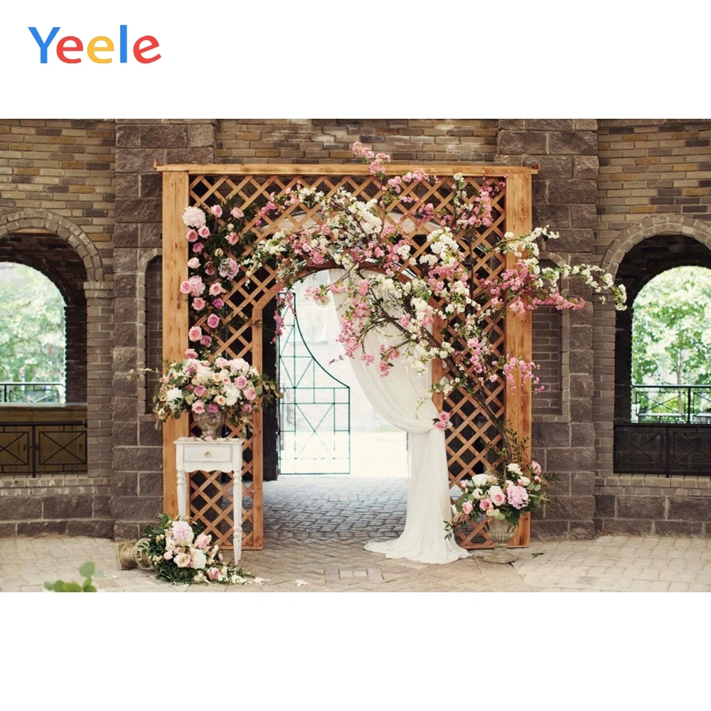 Kate 8x8ft Church Door Photography Backdrop Arch Gate Portrait Background Brick Wall Photo Backdrop 