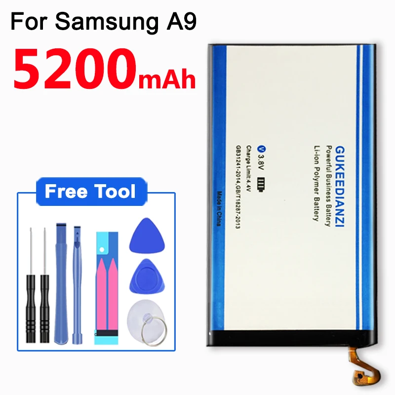 GUKEEDIANZI Мобильный телефон батарея EB-BA900ABE для samsung Galaxy A9 A9000 5200 мАч Высокое качество замена батареи