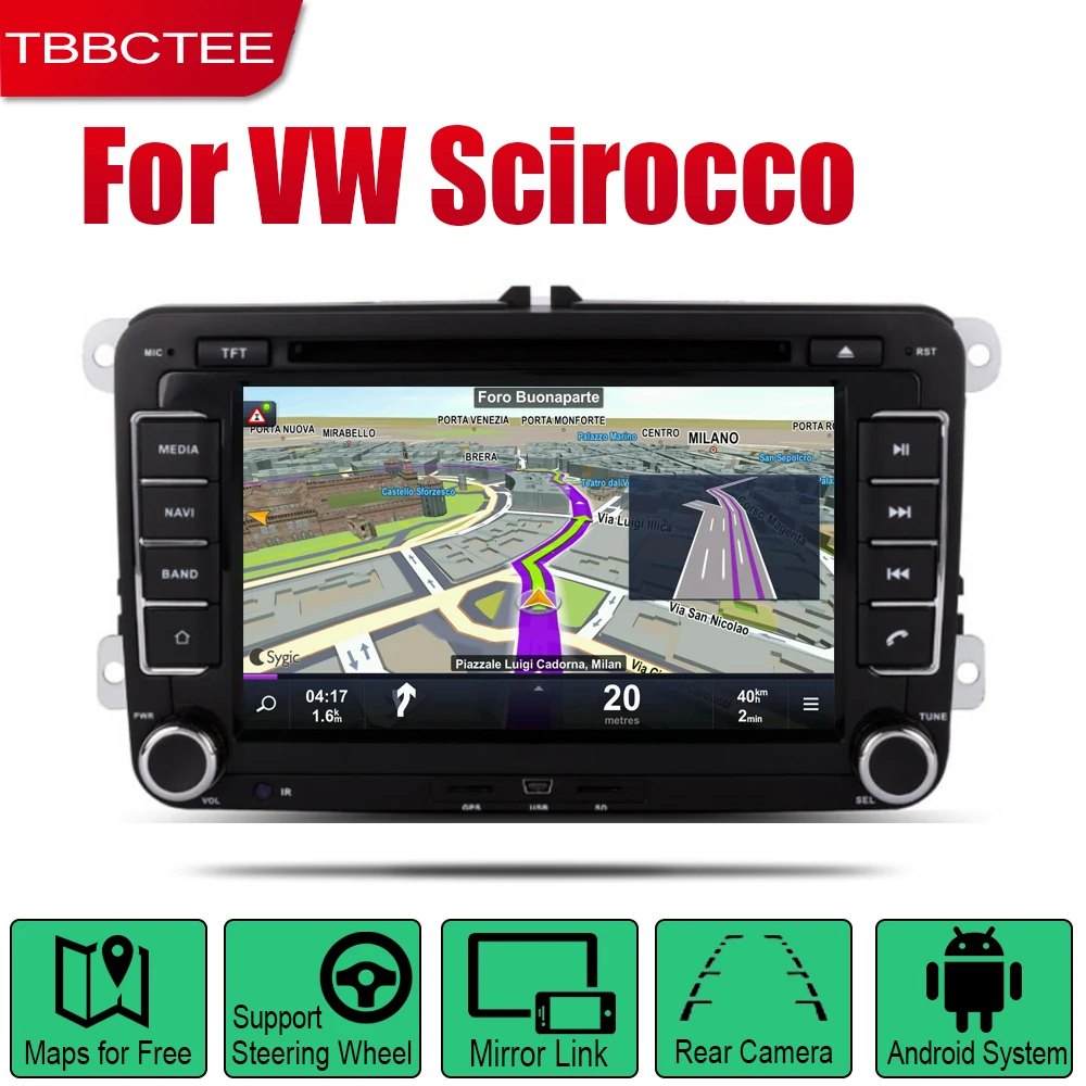 Автомобильный DVD-плеер GPS-навигация для Volkswagen VW Scirocco 2008-2017 Авторадио 2 Din Android BT Wi-Fi