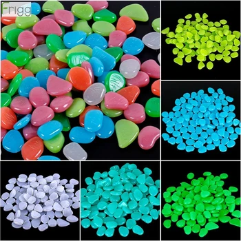 

50/100 Garden Deco Luminous Stones Glow In Dark Decorative Pebbles Outdoor Fish Tank Decoration Pebble Rocks Aquarium Mix Colour