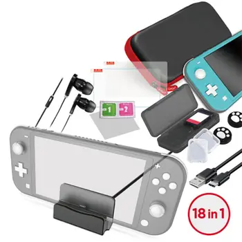 

18 In 1 Accessories Kit for Nintend Switch Lite Carry Bag Charging Stand Cable