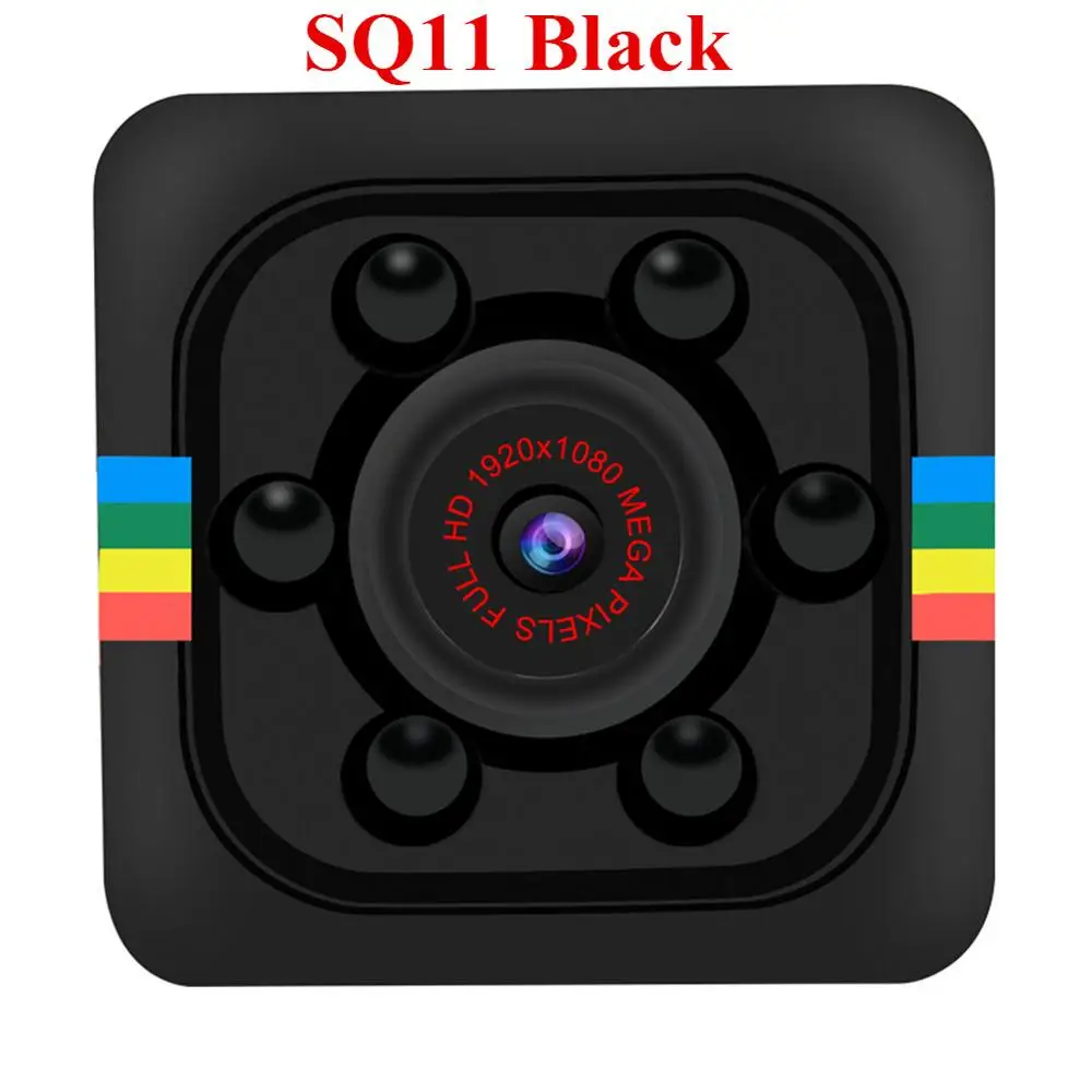 Мини-камера SQ11 SQ13 SQ16 SQ19 1080P с сенсором, портативная видеокамера для безопасности, маленькая камера с секретом espia, камера с поддержкой TF карты - Цвет: SQ11 Black