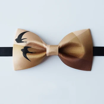 

Free shipping New Men's male Original wedding fashion casual Champagne Gradient Fantasy Lovebird Bow Tie Annual Meeting Ceremony