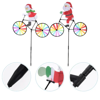 

2pcs Christmas Garden Windmill Snowman Santa Wheel Wind Spinner Random Pattern