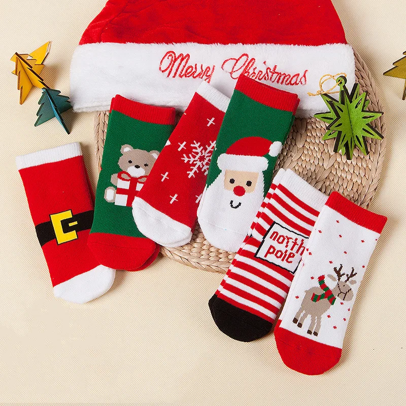 

Christmas Socks Baby Socks Winter Thickening Newborn Warm Kids Cotton Boy Girl Toddler Pattern Gift Meias Photography Props
