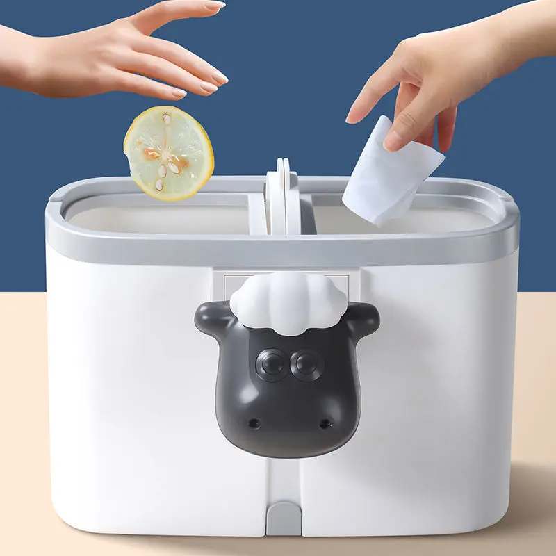 Mini Desktop Multifunctional Trash Sorting Bin Home Car Storage Bucket with Lid Garbage Mobile Phone Holder Paper Basket | Дом и сад