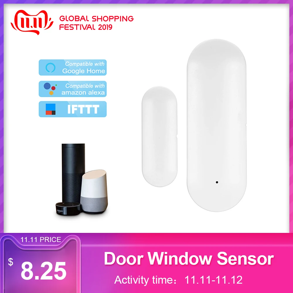 

TUYA Smart Wireless Door Window Sensor WiFi Door Detector Home Security for Amazon Alexa Google Home Door Magnet Sensor Detector