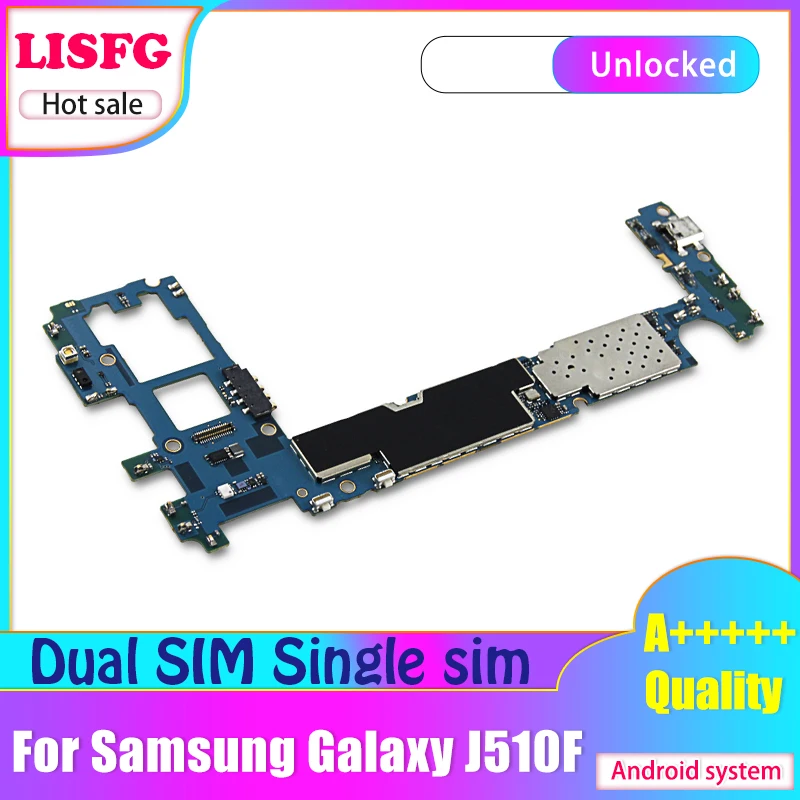 Оригинальная материнская плата для Samsung Galaxy J5 J510F одна SIM-карта две SIM-карты с