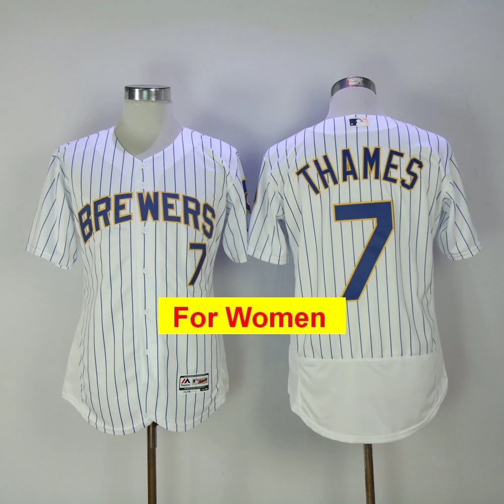 Коричневый Женская майка Milwaukee Christian Yelich Lorenzo Cain Eric Thames Lorenzo Cain Ryan Braun FLEX& Cool Base - Цвет: Коричневый