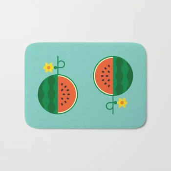 

HOT Bathroom Rugs Fruit Watermelon Bath Mat Flannel Absorbent Non Slip Doormat for Entrance Door Bath Mats Bathroom