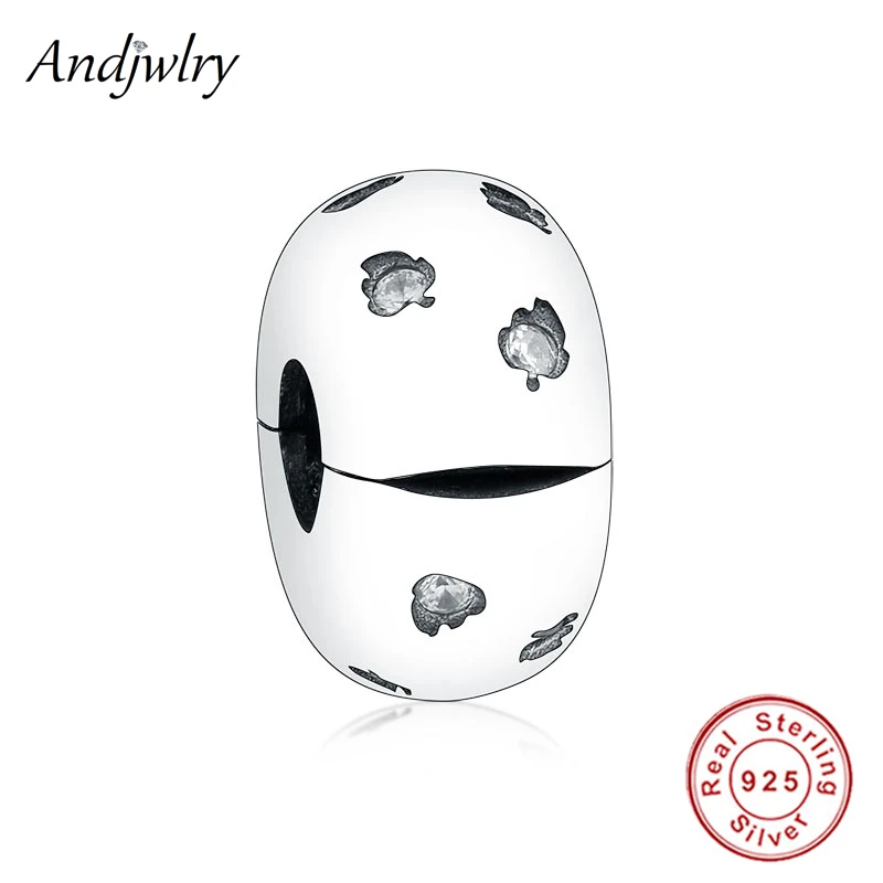 

Fit Original Pandora Charms Bracelets 925 Silver Sparkling Leaves Clip Charm Beads DIY Jewelry Women Berloque 925 Silver