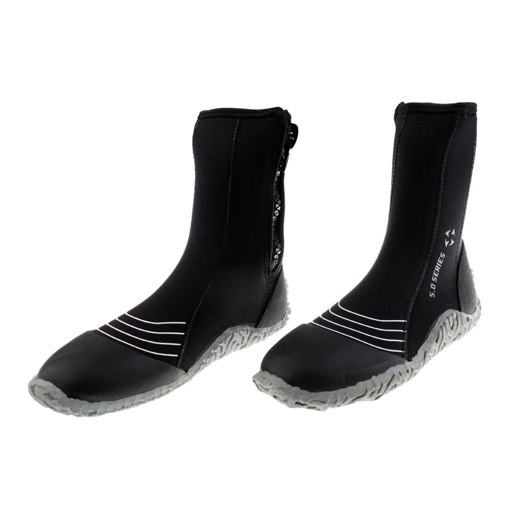 Мужские ботинки для подводного плавания из неопрена 5 мм водонепроницаемая обувь теплая обувь для подводного плавания