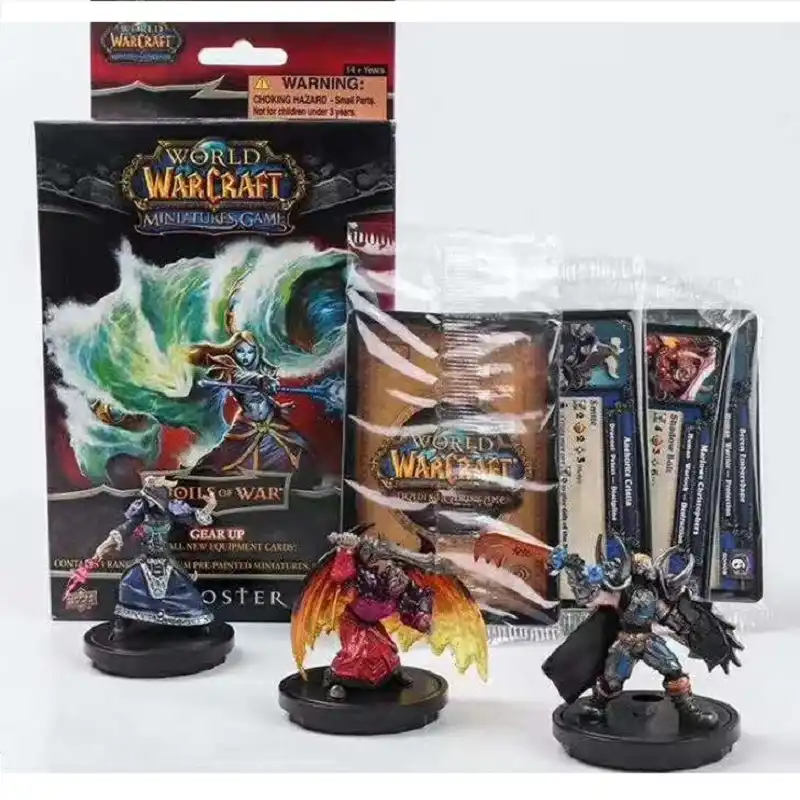 MUNDO de Figuras de Ação Coleção Limitada WARCRAFTS Original Aleatória 3 pçs/set Anime Brinquedo Figura Modelo com Cartões Raros