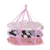 Clothes Basket Double-Layer Enclosed Cnet Foldable Drying Rack Sweater Underwear Anti-Deformation Strong Durable Clothes Basket 2