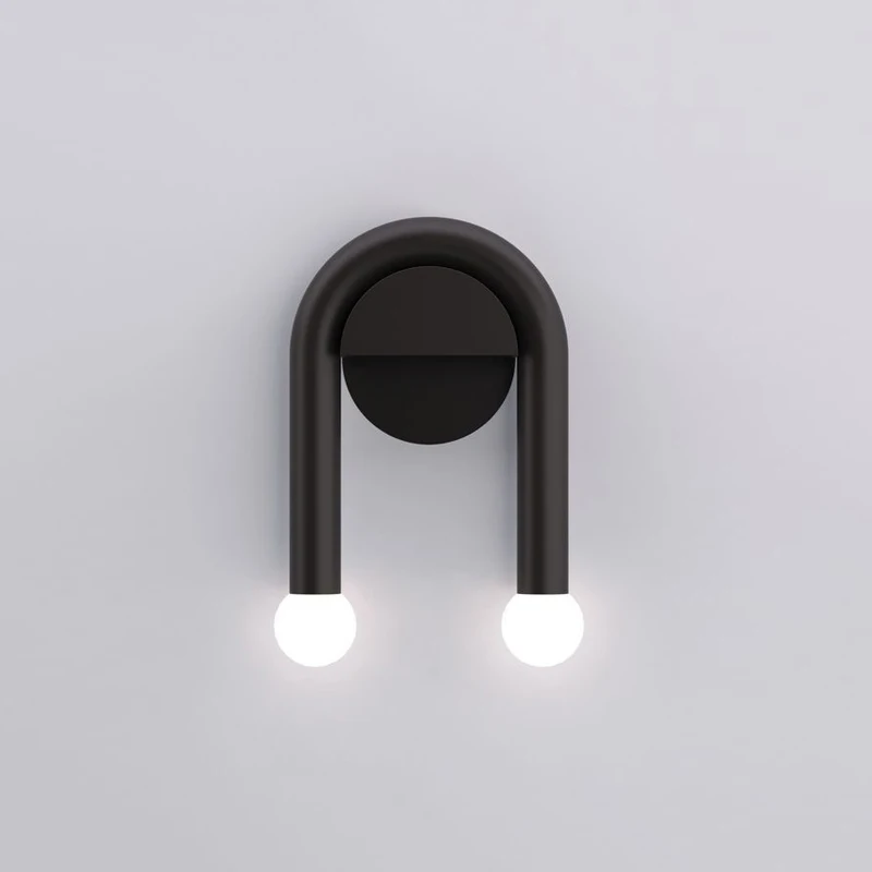 

Nordic Simple Black Wall Lamp Fashion Living Room Bedroom Bedside Studio Hotel Corridor Designer Wall Lamp