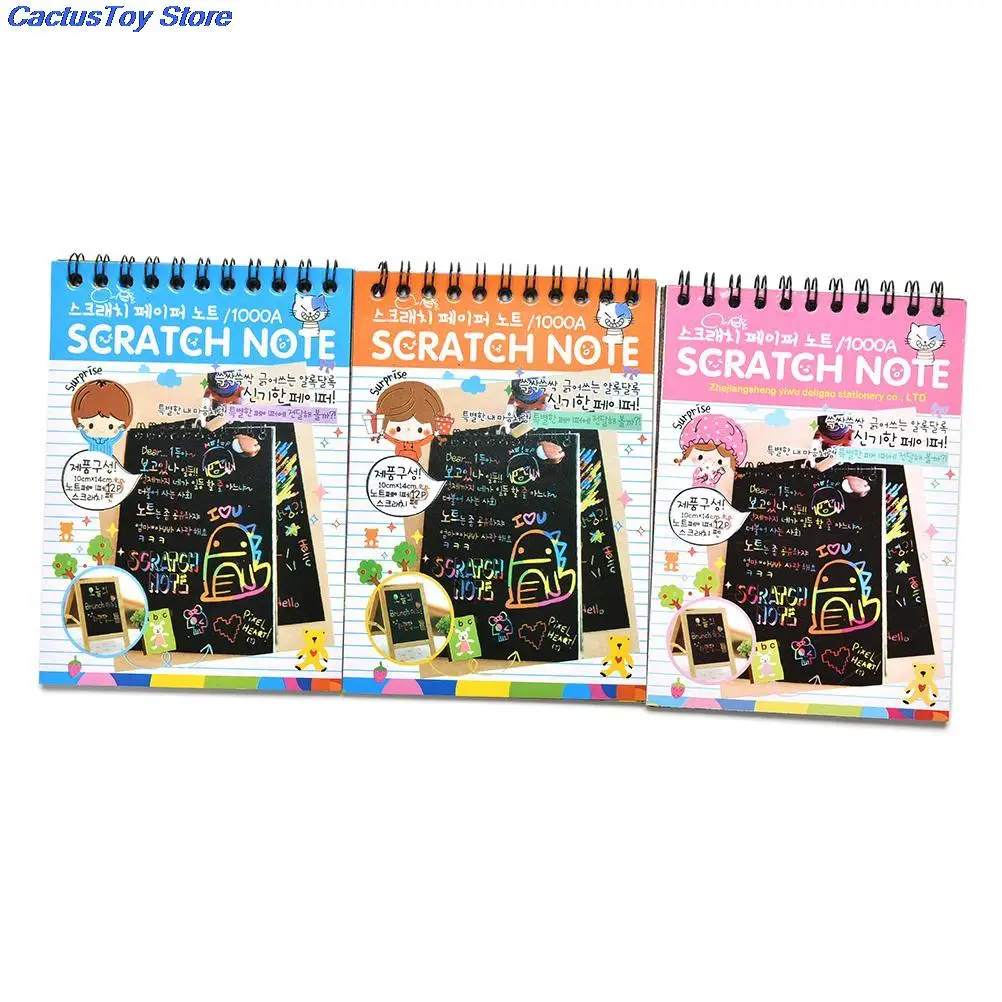 1pc DIY Drawing Sketchbook Paper Scratchbook Scratch Stickers Kids Toy Wooden Boy's Scraping Painting Learning Educational Toys | Игрушки