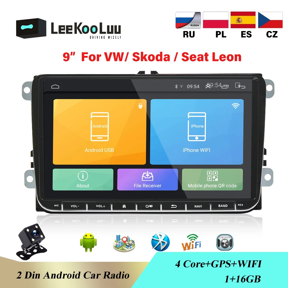 Автомагнитола LeeKooLuu мультимедийный плеер на Android с 9 &quotэкраном GPS для