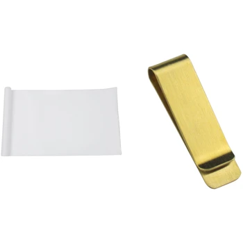 

1Pcs Diy 30X127 3D Carbon Fiber Decal Vinyl Car Sticker Sheet White & 2Pcs Money Clip Stainless Steel Matt-Golden Finish