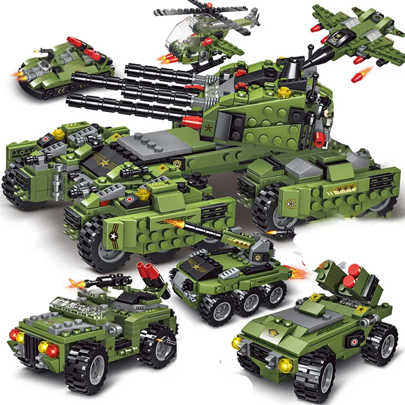 2021 710 sztuk Tank Building Blocks pojazd samoloty zabawki chłopięce figurki klocki edukacyjne wojskowe kompatybilne klocki