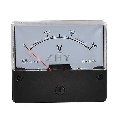 

YS-670 DC 0-300V Rectangle Analog Volt Panel Meter Gauge