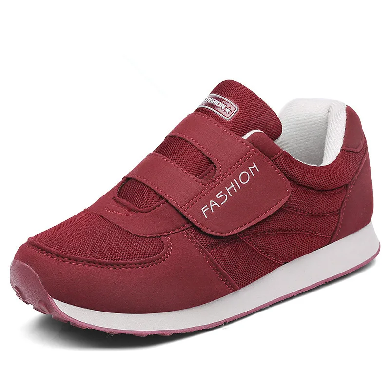 

Casual Breathable Damping Hook-loop Wedges Shoes for Women Solid Sewing No-slip Lightweght Female Sneakers for Elderly