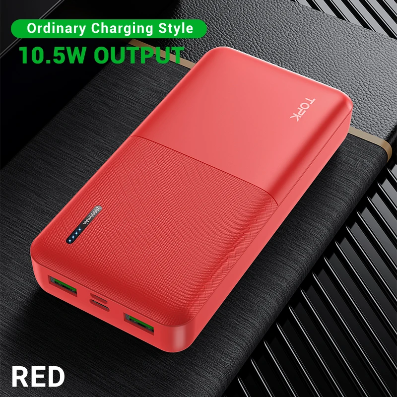 TOPK I2009Q Power Bank 20000mAh External Battery Quick Charger 3.0 USB Type C PD 3.0 Fast 18W Powerbank for iPhone Xiaomi Mi 9 8 portable charger for android Power Bank