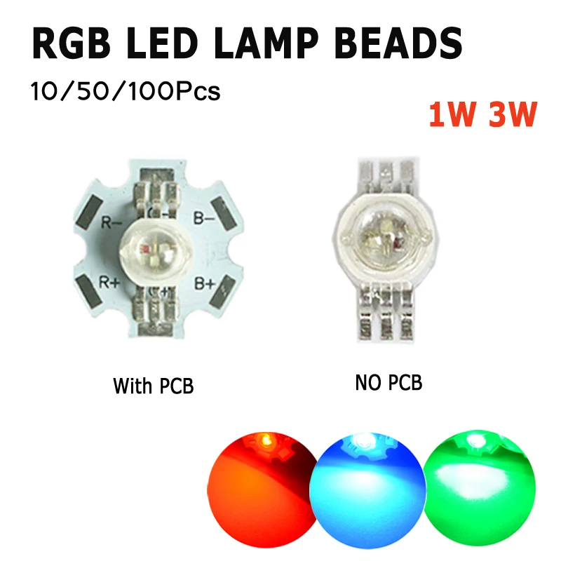 10/50/100 шт. DIY с печатной платой светодиодный чип COB светодиоды rgb 3 цвета Круглый