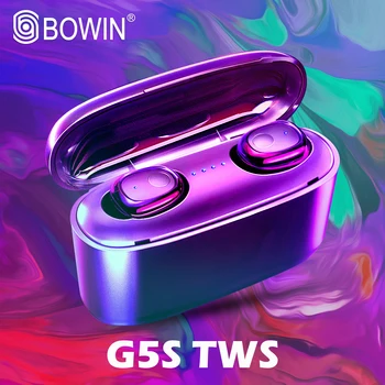 

BOWIN NEW Mini 5.0 G5S TWS Noise Cancelling Sports HiFi Wireless Bluetooth Earphones Stereo 3500mAh 6D Earbuds