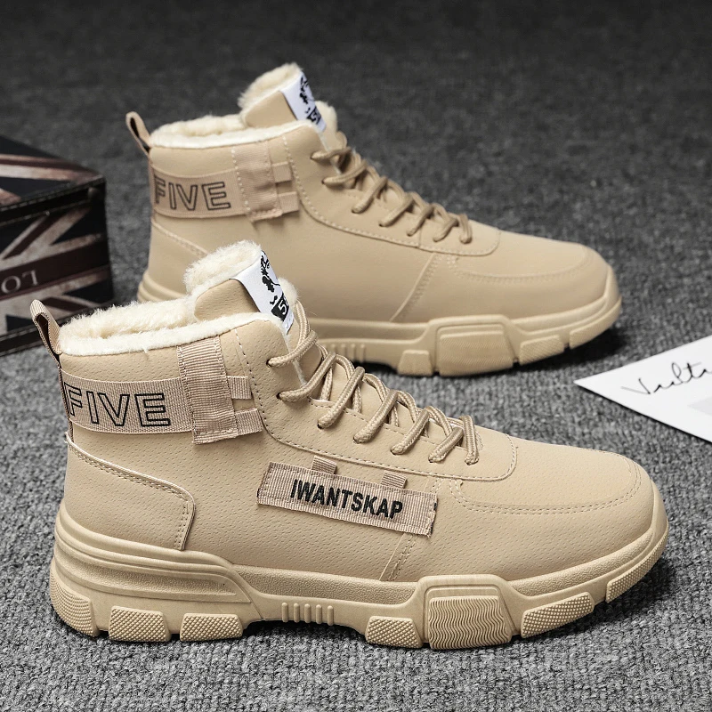 Men's Boots Warm Winter Snow Boots For Men Work Shoes Plush Waterproof Ankle Men Shoes