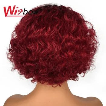 

Free Shipping Deep Wave Human Hair Wig With Baby Hair Colored Wigs For Women 150 Density Short Brazilian Remy Human Hair Wig