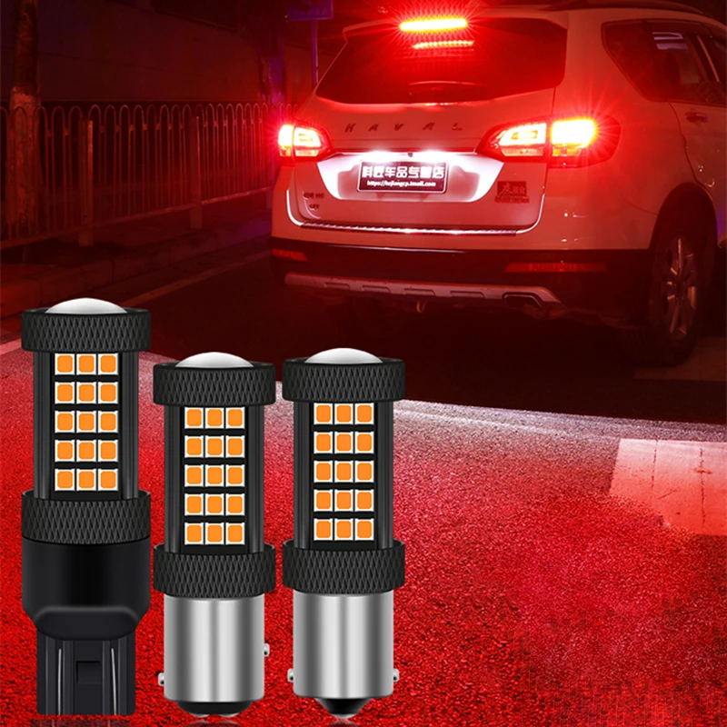 1PC Red Strobe Flashing Car LED W21/5W 7443 T20 1157 BA15D 1156 P21W