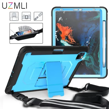 

Rugged Dual-Layer Hybrid Case For iPad Pro 11 2018 2020 With Pencil Holder Shockproof Shoulder Strap Armor Tablet Cover+Gifts