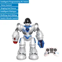 Intelligent Voice & 2.4G Control RC Robot Singing Dancing Music Walking Sliding Launch Missile Robot  Kid Educational Smart Toys 1