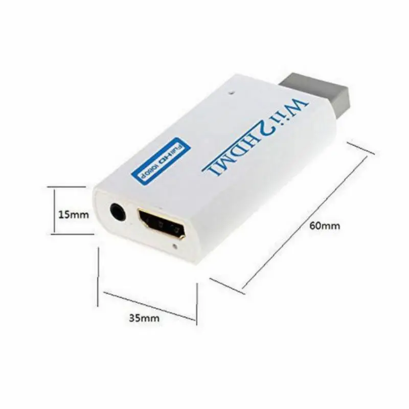  WII A HDMI Adattatore Full Hd 1080p Uscita Upscaling Converter 3.5 millimetri Supporto Audio + Cavo