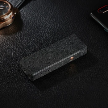

New upgrade Frosted USB Rechargeable Lighter Flameless Electronic Windproof Dual Pulse Arc Cigarette Lighter black