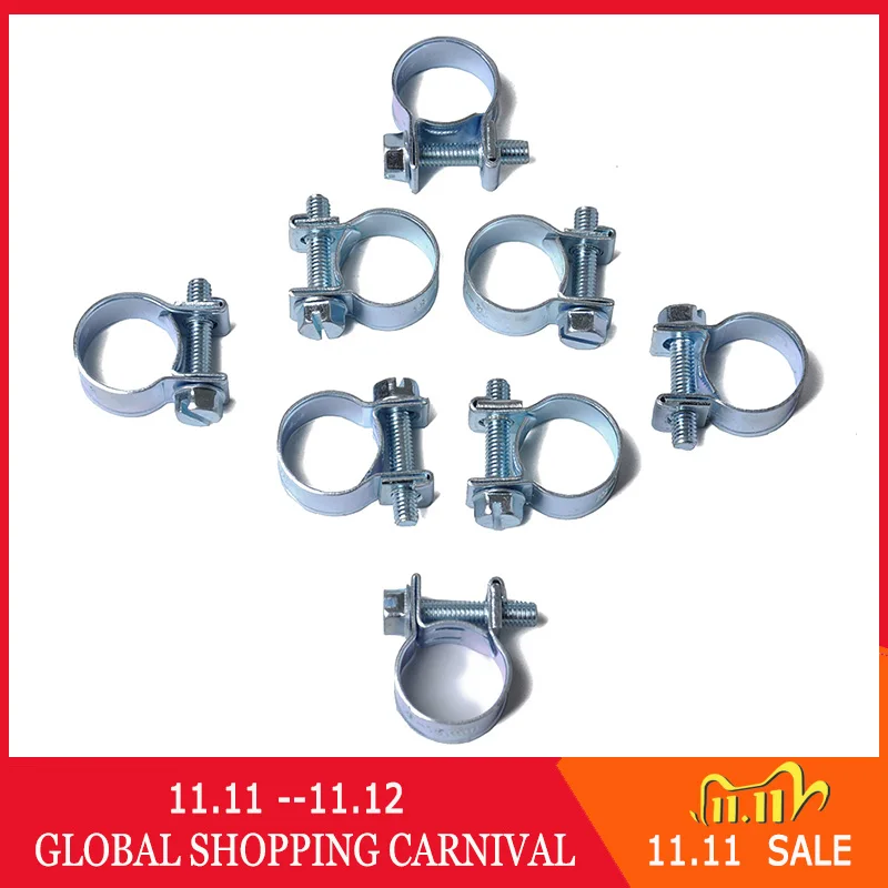 7-9mm Mini Clamp Fuel Injection Hose Air Hose Clamps Assortment Kit Diesel Petrol Pipe Clips 10PCS/Set