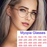 Feminino Anti Blue Light Glasses Women Cat's Eye Optical Myopia Nearsighted Glasses Computer Eyewear Minus -2 -3 Diopter Glasses 1