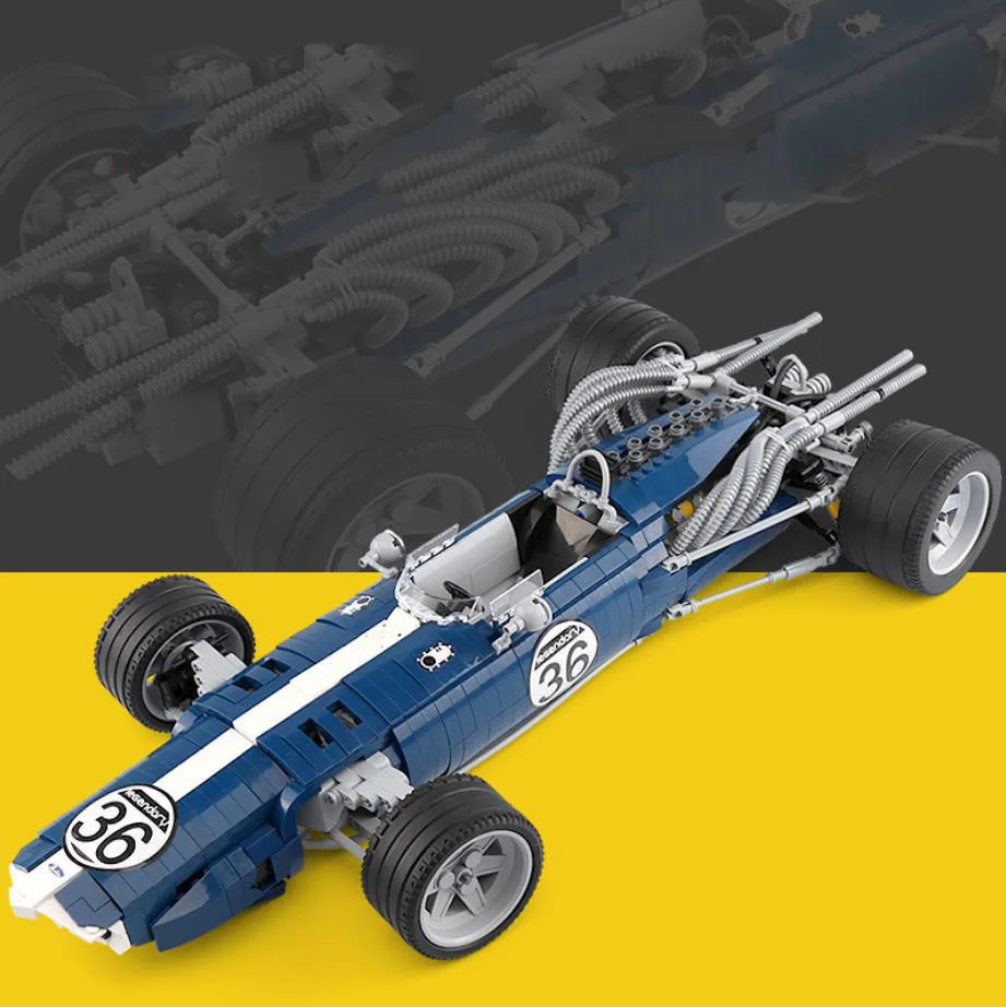 

Technical Classic Blue Sonic For F1 Racing Car Moc Building Block Assemble Model Vehicle Steam Brick Toy Collection For Gifts