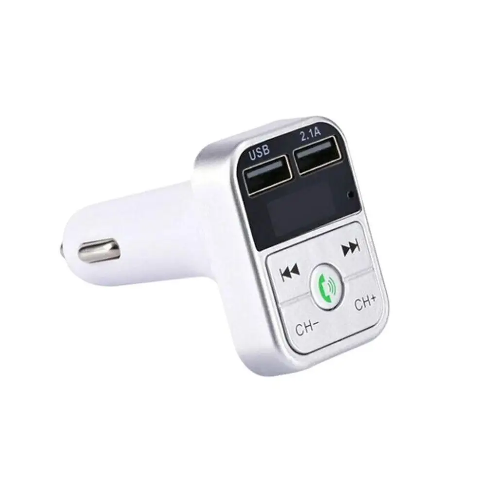 Автомобильный комплект Handsfree Bluetooth беспроводной fm-передатчик ЖК MP3-плеер USB зарядное устройство 2.1A автомобильные аксессуары Handsfree автомобильный fm-модулятор - Название цвета: silver