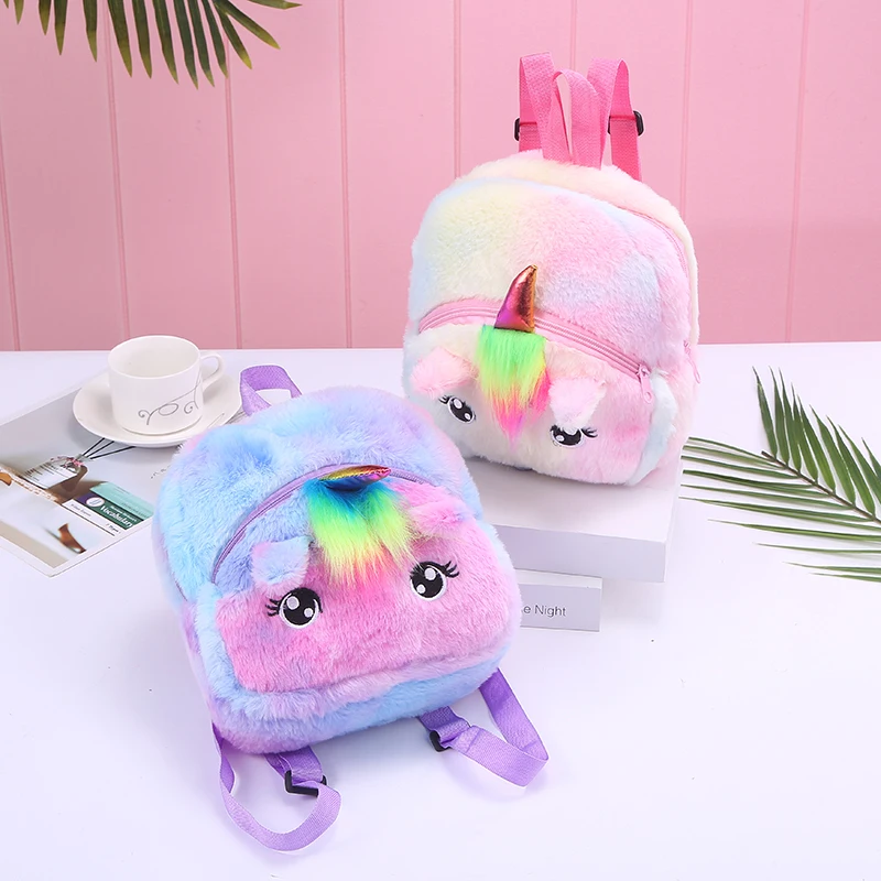 Colorful Unicorn Plush Backpack