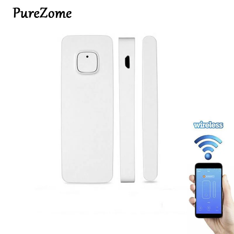 

WiFi Door Window Sensor Smart Alarm Sensor No Hub Required Rechargeable for IFTTT/Alexa/Google Home System 1Set